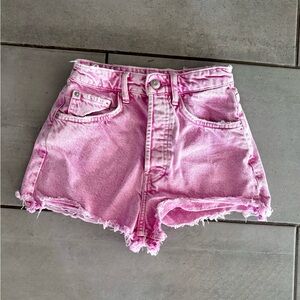 pink zara jean shorts